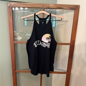 Billabong Black Tank with Tropical Graphic